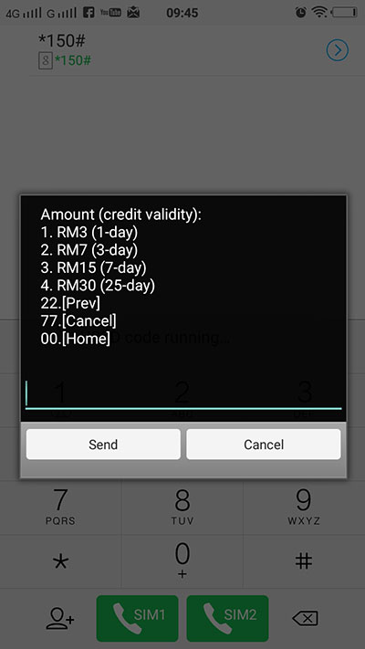 transfer kredit onexox RM30